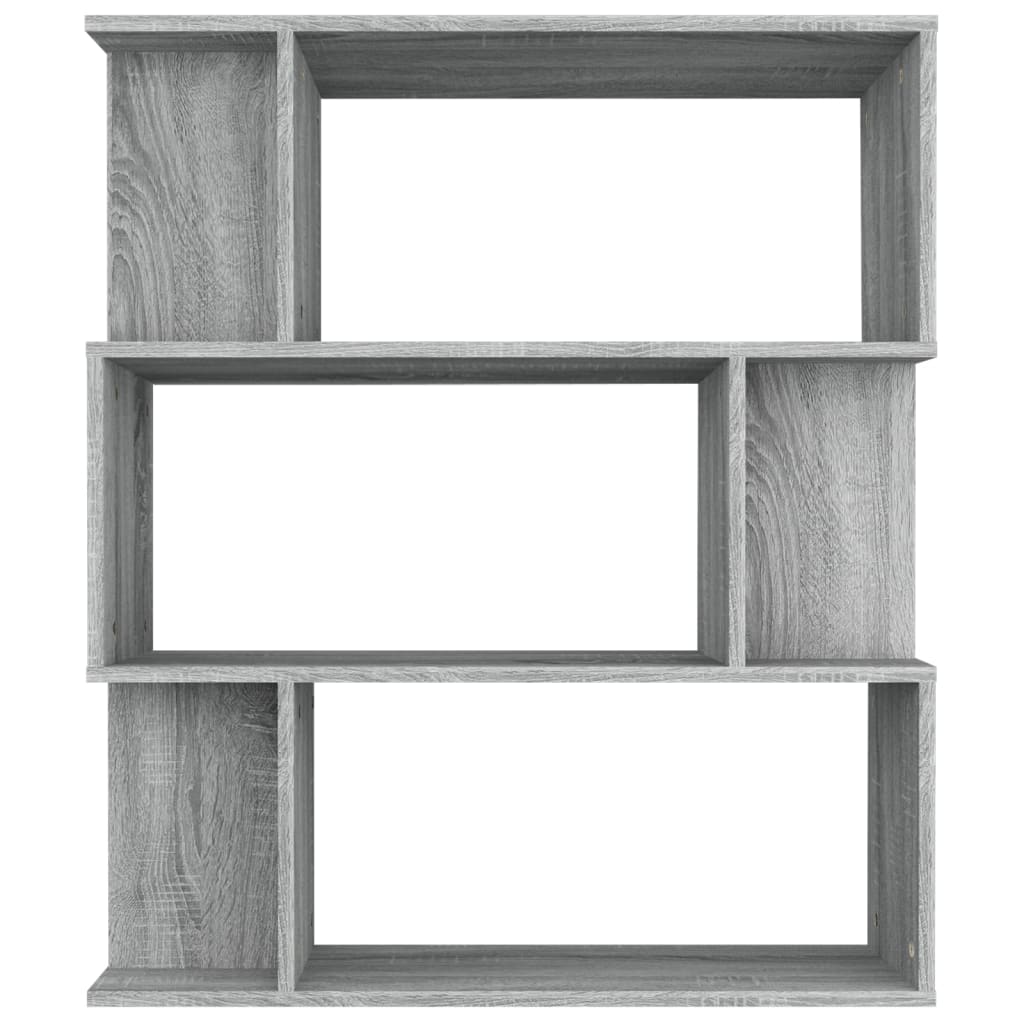 Book Cabinet/Room Divider Grey Sonoma 80x24x96cm Engineered Wood