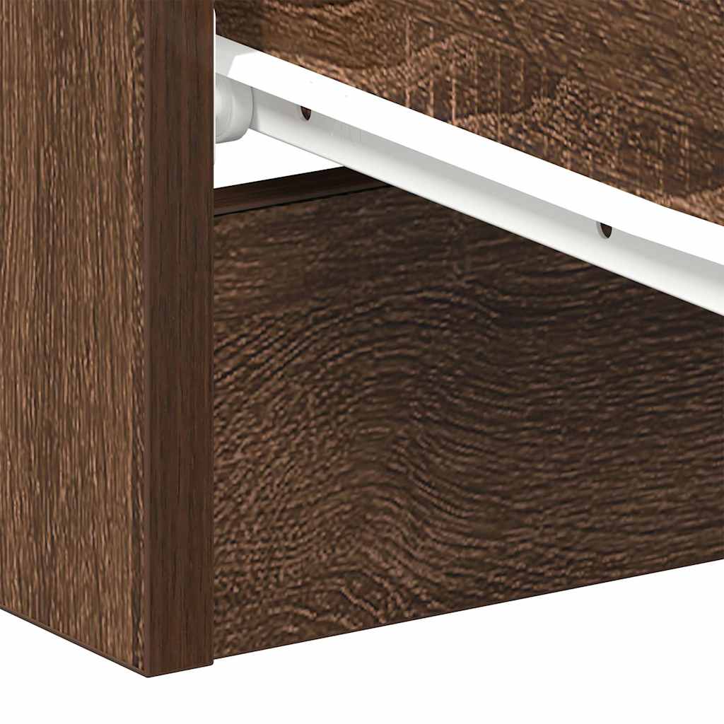 Bedside Cabinet Brown Oak 38x35x56 cm Engineered Wood