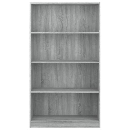 4-Tier Book Cabinet Grey Sonoma 80x24x142 cm Engineered Wood