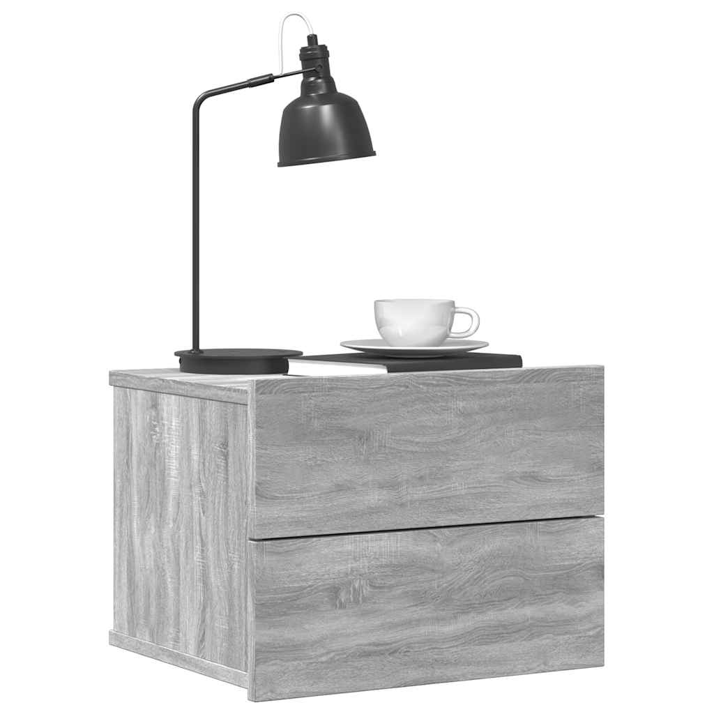 Bedside Cabinets Grey Sonoma 40x30x30 cm Engineered Wood