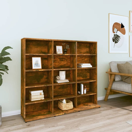 CD Cabinet Smoked Oak 100x23x89.5 cm Engineered Wood
