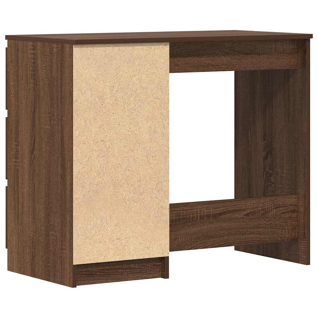 Desk Brown Oak 90x45x76 cm Engineered Wood