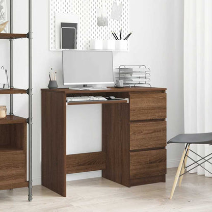 Desk Brown Oak 90x45x76 cm Engineered Wood