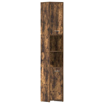 Bathroom Cabinet Smoked Oak 30x30x183.5 cm Engineered Wood