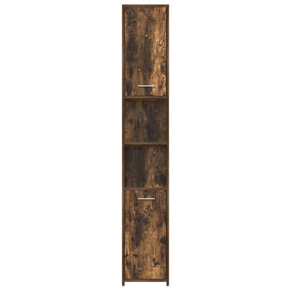 Bathroom Cabinet Smoked Oak 30x30x183.5 cm Engineered Wood