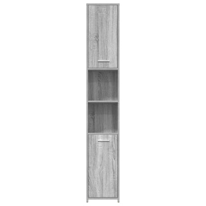Bathroom Cabinet Grey Sonoma 30x30x183.5 cm Engineered Wood