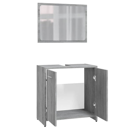 Bathroom Furniture Set Grey Sonoma Engineered Wood