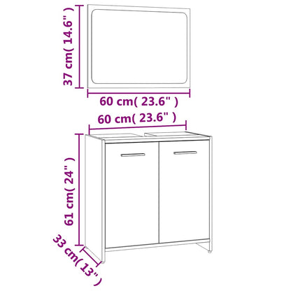 Bathroom Furniture Set Grey Sonoma Engineered Wood