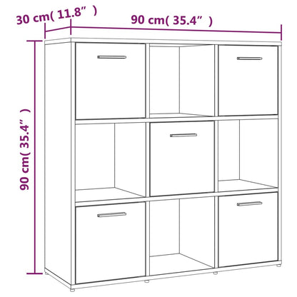 Book Cabinet Brown Oak 90x30x90 cm Engineered Wood