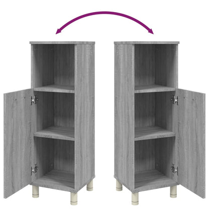 Bathroom Cabinet Grey Sonoma 30x30x95 cm Engineered Wood