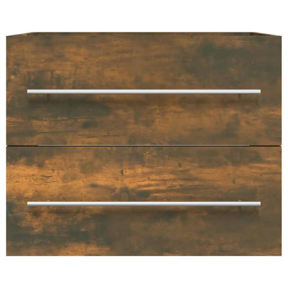 Sink Cabinet Smoked Oak 60x38.5x48 cm Engineered Wood