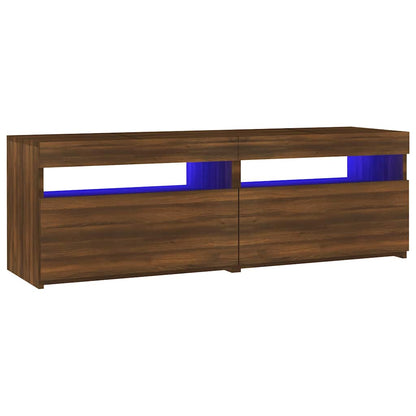TV Cabinet with LED Lights Brown Oak 120x35x40 cm