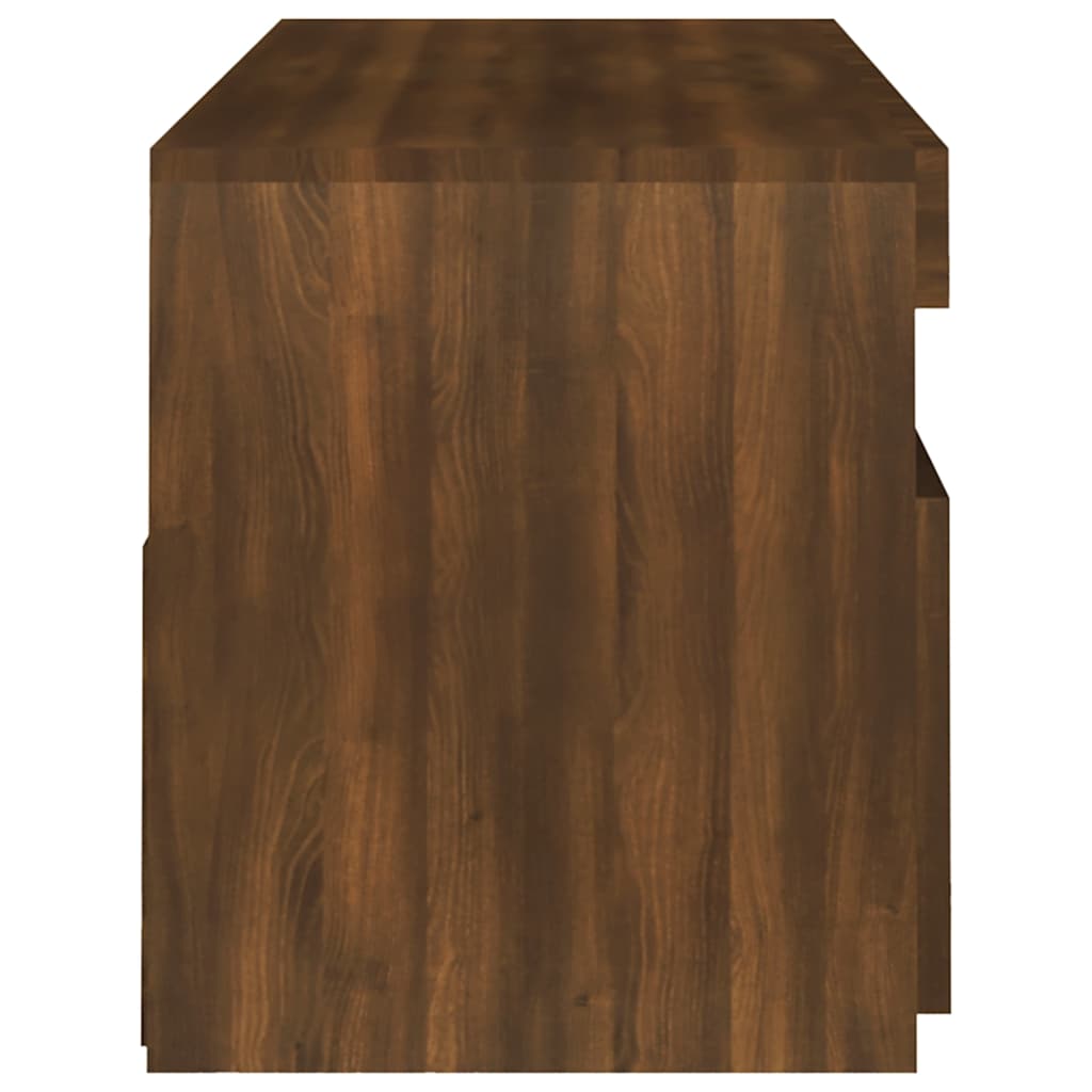TV Cabinet with LED Lights Brown Oak 120x35x40 cm