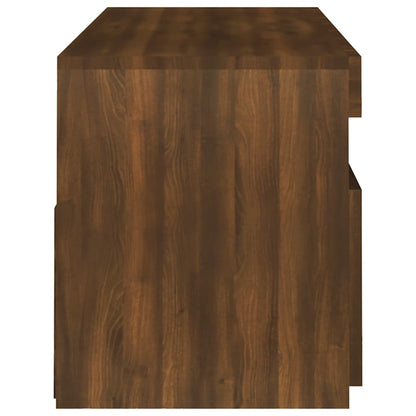 TV Cabinet with LED Lights Brown Oak 120x35x40 cm