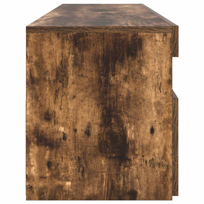 TV Cabinet with LED Lights Smoked Oak 90x35x40 cm