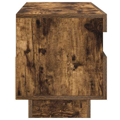 TV Cabinet with LED Lights Smoked Oak 100x35x40 cm