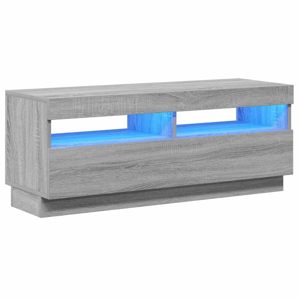 TV Cabinet with LED Lights Grey Sonoma 100x35x40 cm