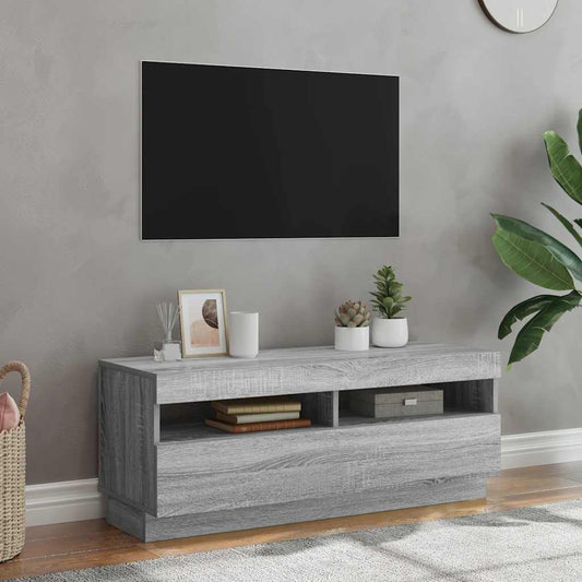 TV Cabinet with LED Lights Grey Sonoma 100x35x40 cm