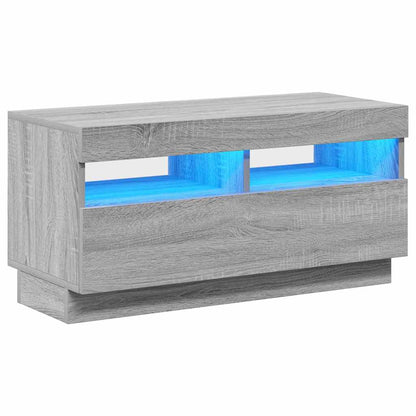 TV Cabinet with LED Lights Grey Sonoma 80x35x40 cm