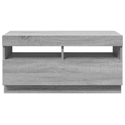 TV Cabinet with LED Lights Grey Sonoma 80x35x40 cm