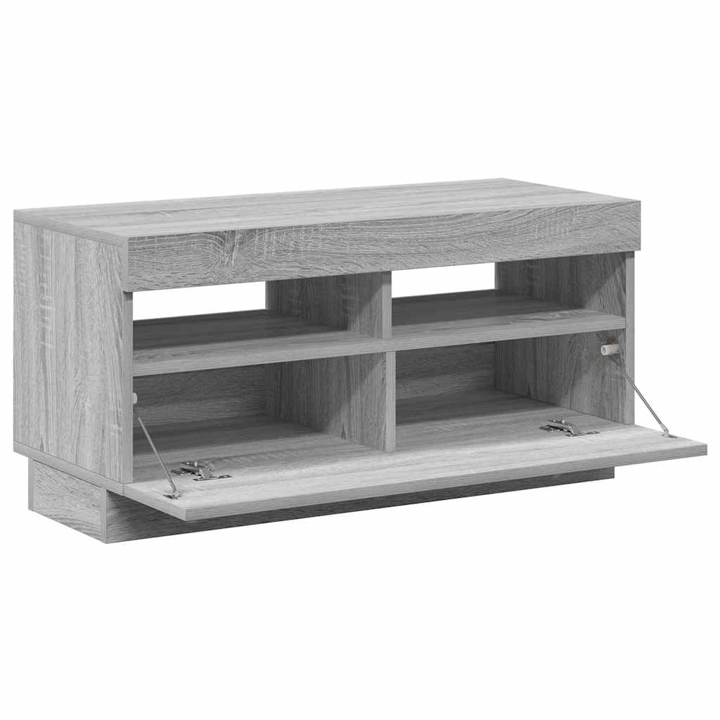 TV Cabinet with LED Lights Grey Sonoma 80x35x40 cm