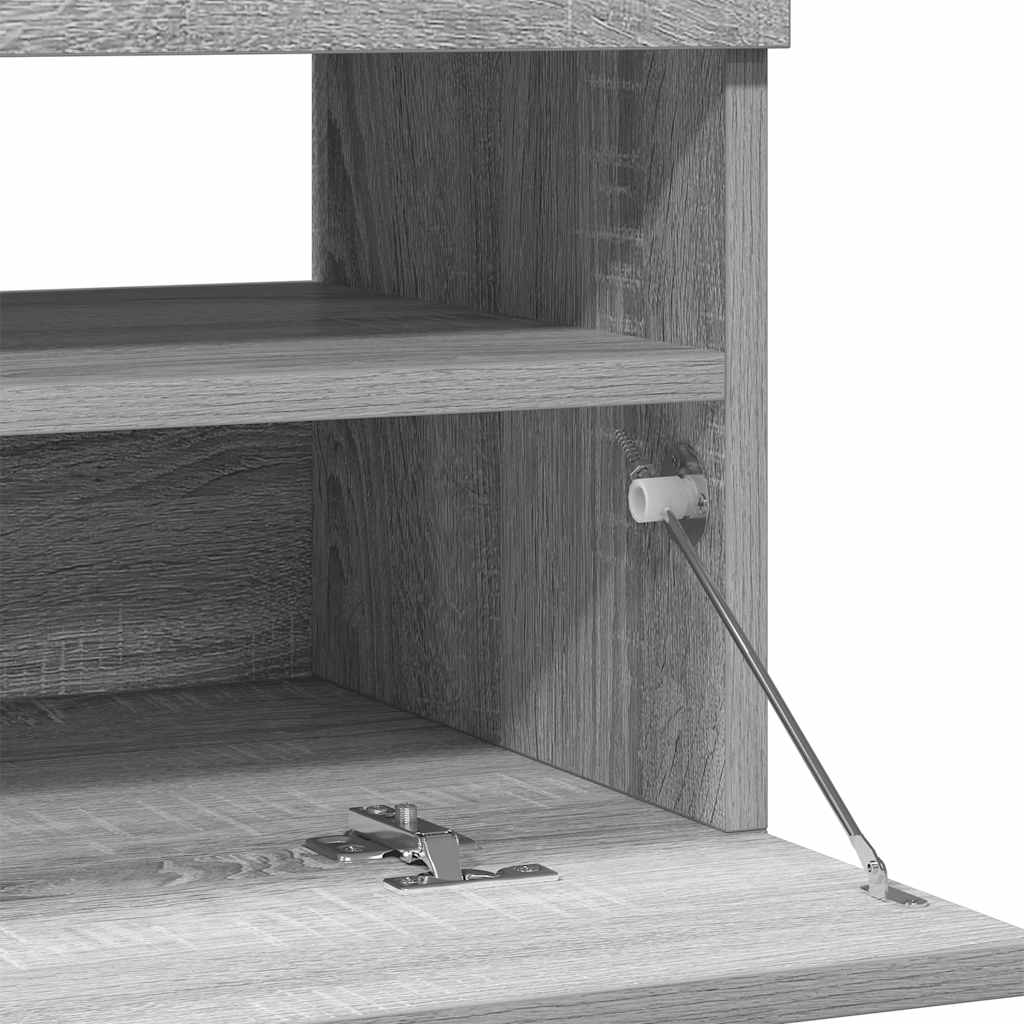 TV Cabinet with LED Lights Grey Sonoma 80x35x40 cm