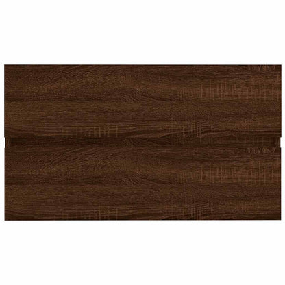 2 Piece Bathroom Furniture Set Brown Oak Engineered Wood