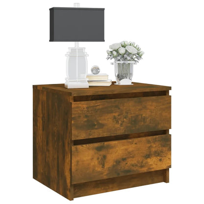 Bed Cabinet Smoked Oak 50x39x43.5 cm Engineered Wood
