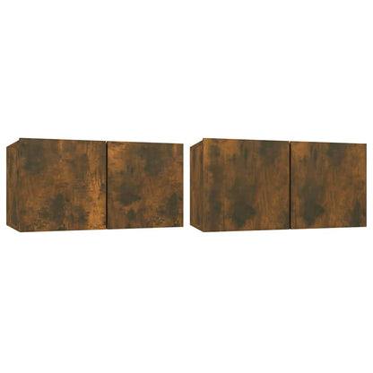 TV Cabinet Set 2 pcs Brown 60 x 30 x 30 cm Engineered Wood