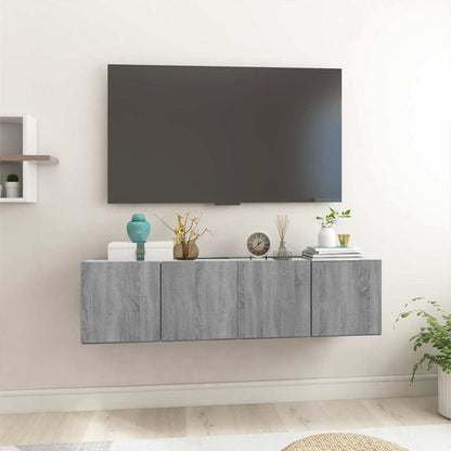 TV Cabinet Set 2 pcs Grey 60 x 30 x 30 cm Engineered Wood