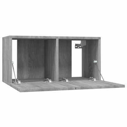 TV Cabinet Set 2 pcs Grey 60 x 30 x 30 cm Engineered Wood