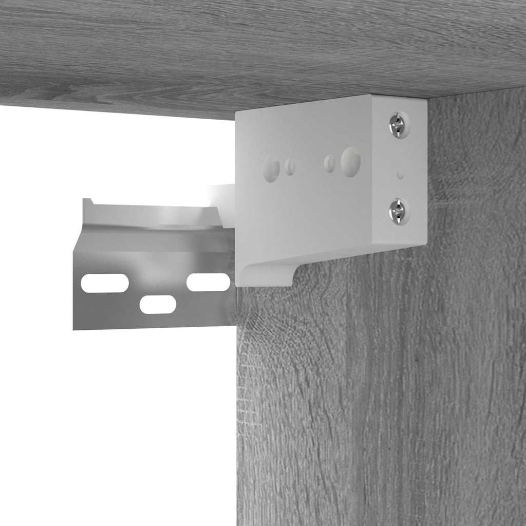 TV Cabinet Set Wall-mounted 3 pcs Grey Engineered Wood