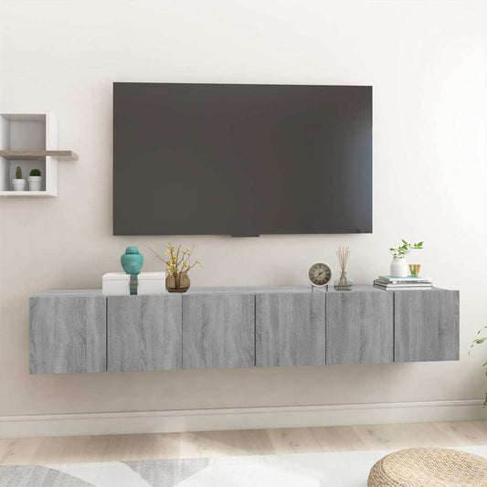 TV Cabinet Set 3 pcs Grey 60 x 30 x 30 cm Engineered Wood