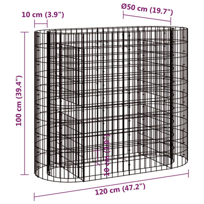 Gabion Raised Bed Galvanised Iron 120x50x100 cm