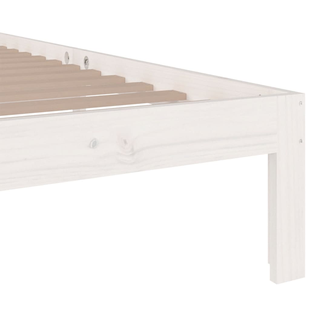 Bed Frame without Mattress White 75x190cm Small Single