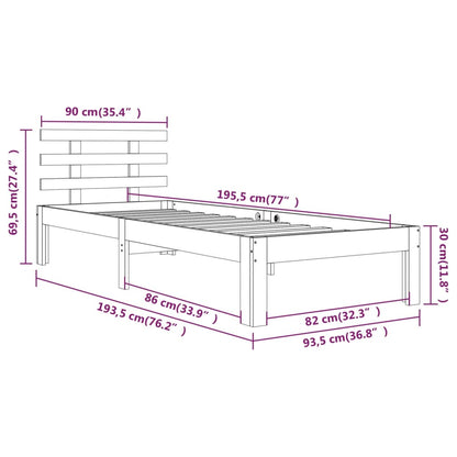 Bed Frame without Mattress 90x190cm Single