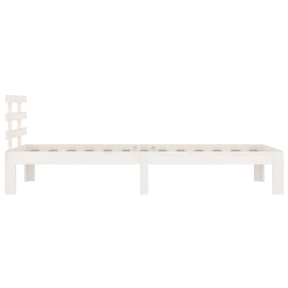 Bed Frame without Mattress White Solid Wood 90x200 cm