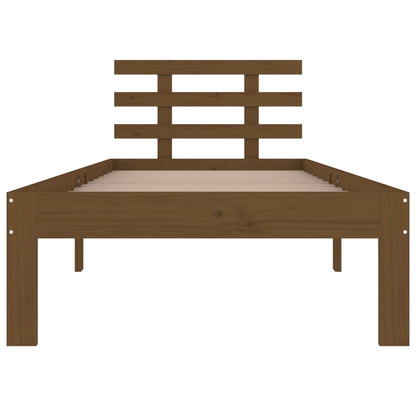 Bed Frame without Mattress Honey Brown Solid Wood 100x200 cm
