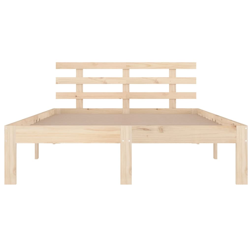 Bed Frame without Mattress Solid Wood 150x200 cm King Size King Size