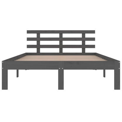 Bed Frame without Mattress Grey Solid Wood 150x200 cm King Size King Size