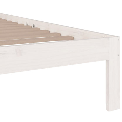 Bed Frame without Mattress White Solid Wood 160x200 cm