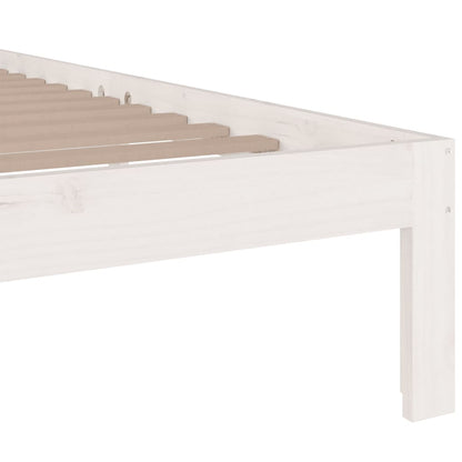 Bed Frame without Mattress White Solid Wood 200x200 cm