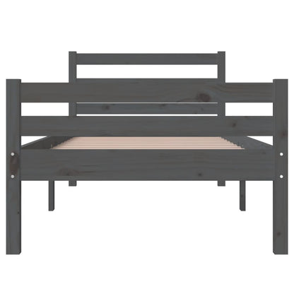 Bed Frame without Mattress Grey Solid Wood 100x200 cm