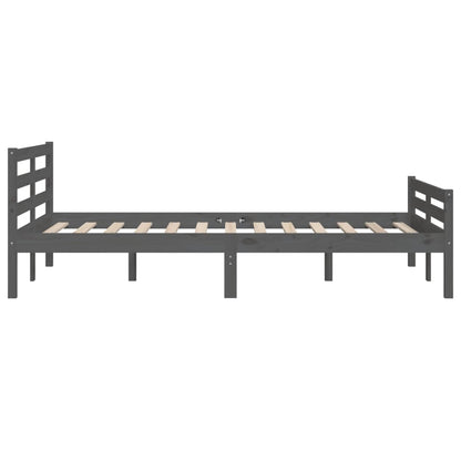 Bed Frame without Mattress Grey Solid Wood 120x200 cm