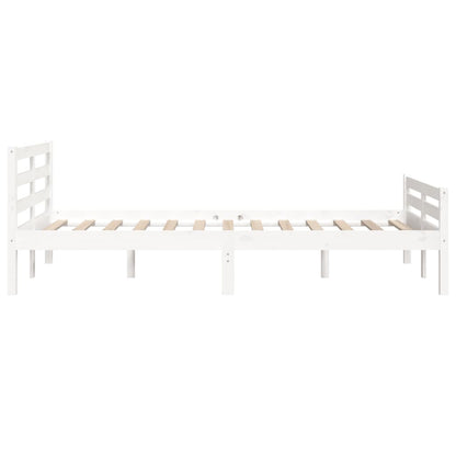 Bed Frame without Mattress White Solid Wood 140x200 cm