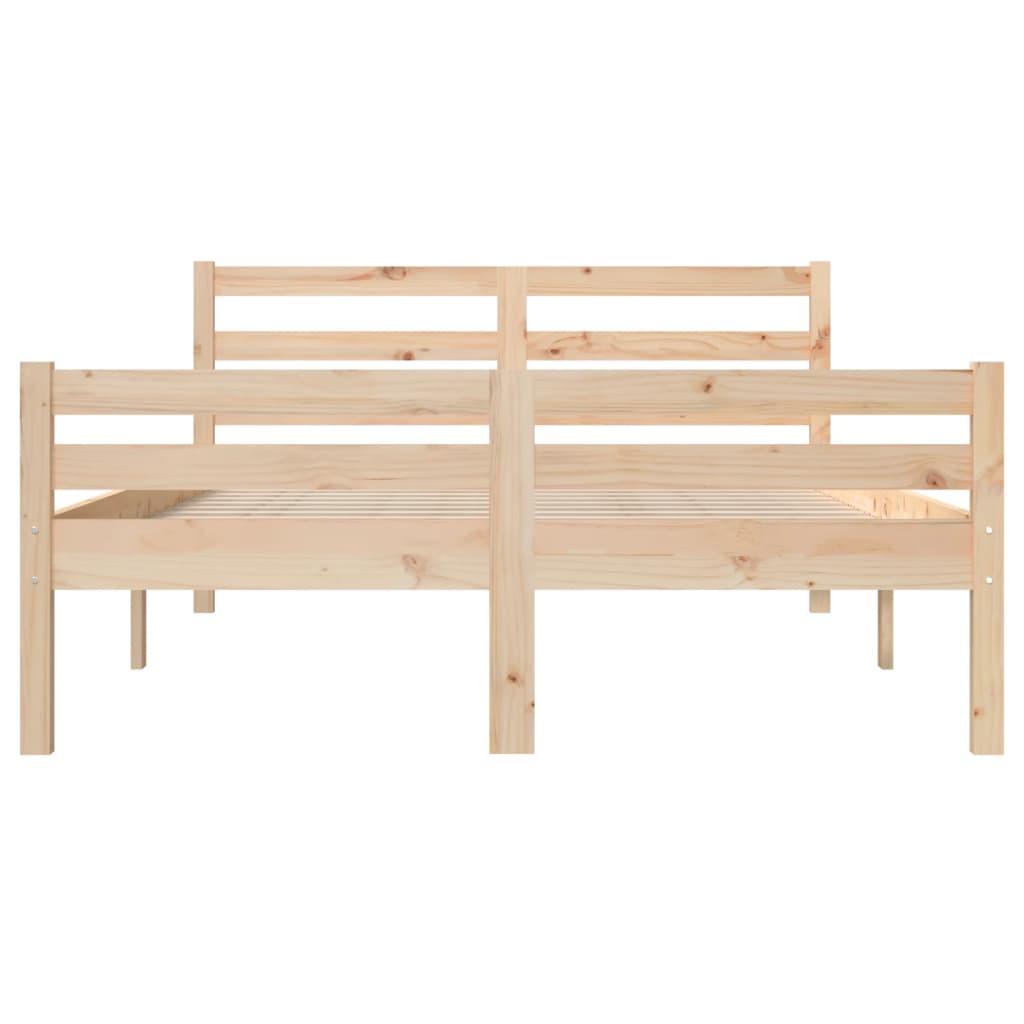 Bed Frame without Mattress Solid Wood 150x200 cm King Size King Size
