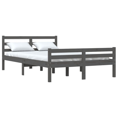 Bed Frame without Mattress Grey Solid Wood 150x200 cm King Size King Size