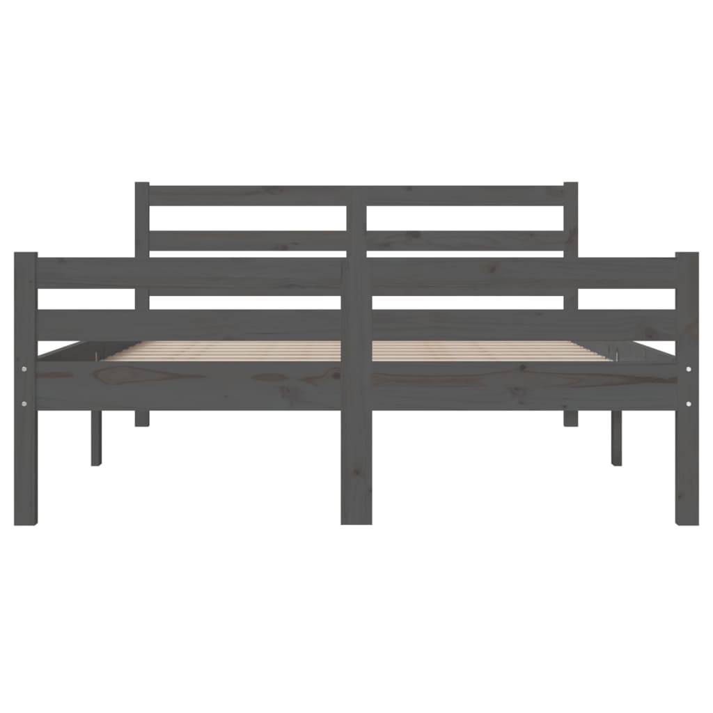 Bed Frame without Mattress Grey Solid Wood 160x200 cm
