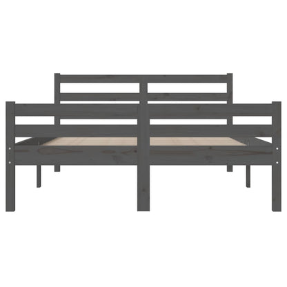 Bed Frame without Mattress Grey Solid Wood 160x200 cm