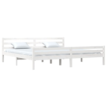 Bed Frame without Mattress White Solid Wood 200x200 cm